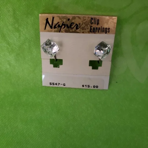 2 For $20 Vintage  Napier Crystal Earrings - Picture 3 of 6